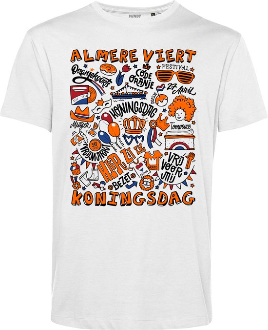 T-shirt Almere Oranjekoorts | Wit | maat 5XL