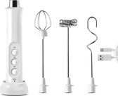 Narlonzo® - Mixeur plongeant 3 en 1 - Sans fil - USB - 3 Accessoires - 2,5 V - 3 Vitesses - Wit - Mousseur à lait - Mixeur