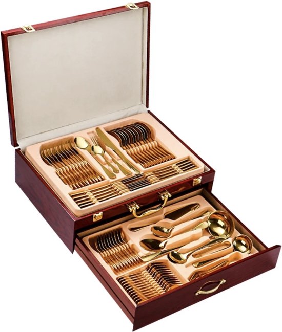 KINGHOFF 3508 - luxe bestekset koffer - 72 delig - 12 persoons - Modern