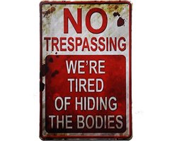 Metalen bordjes mancave – No Trespassing - Wandbord - Metalen borden – Wandbord metaal – Metalen wandbord – Reclamebord – Decoratie – Muur decoratie - 20 x 30cm groot – Cave & Garden