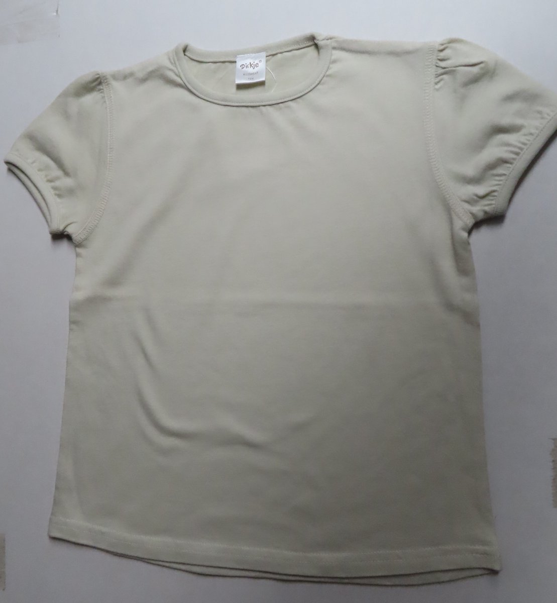 Dirkje - 3 Pack - T shirt - Meisjes - Effen - Geel , ecru , roze - 4 jaar 104