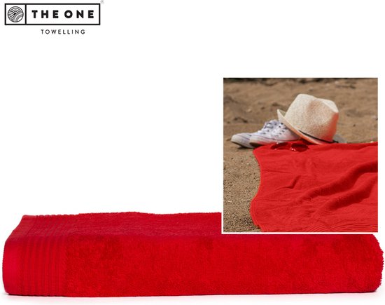 The One Towelling Classic Strandlaken - Strand handdoek - Hoge vochtopname - 100% Gekamd katoen - 100 x 180 cm - Rood