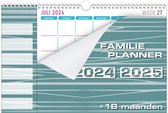 MGPcards - Familieplanner 2024-2025 - 6 Namen- 18 maanden - Kalender - Familyplanner - 34 x 24,5 cm - Blauwgroen