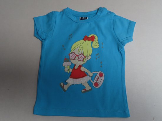T shirt - Korte mouw - Meisjes - Blauw - Meisje - 12 maand 80