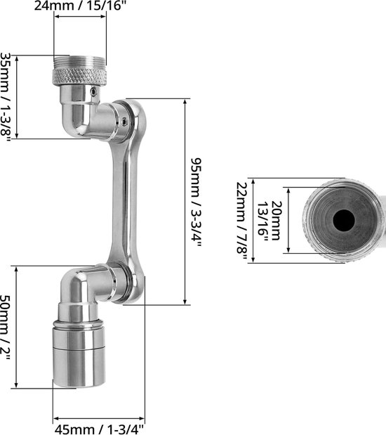 Waterkraan zeef insert [2 stuks], straalregelaar, incl. 2 afdichtingen en 1