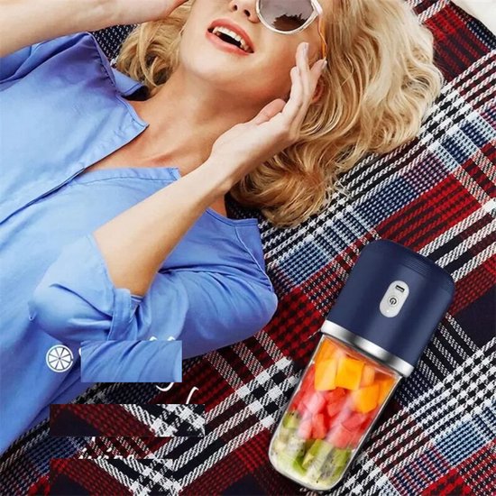 Actania Portable Blender - Shakebeker Met Mixer - USB Blender - Elektrische Shakebeker - Blender To Go - Draagbare Blender - Blauw van Actania — afbeelding 5