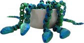 Fidget Toy Slang Blauw Groen | Vera's Arts & Dice | 3D Print | Handgemaakt | Multi Kleur Verschillende Kleur van Verschillende Hoeken | Articulated Snake | Gelede Gewrichten Slang | Huisdier | Fidget Speelgoed