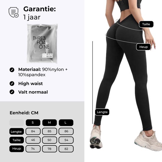 Sportlegging dames Scrunch zwart maat M Sportkleding dames Sportbroek dames . bol