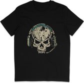 Skull DJ T Shirt Heren Dames - Muziek - Zwart - XS