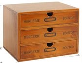 Bureau desk organizer - 3 lades hout - vintage stijl - ladekastje - ladeblok bureau - brievenbak