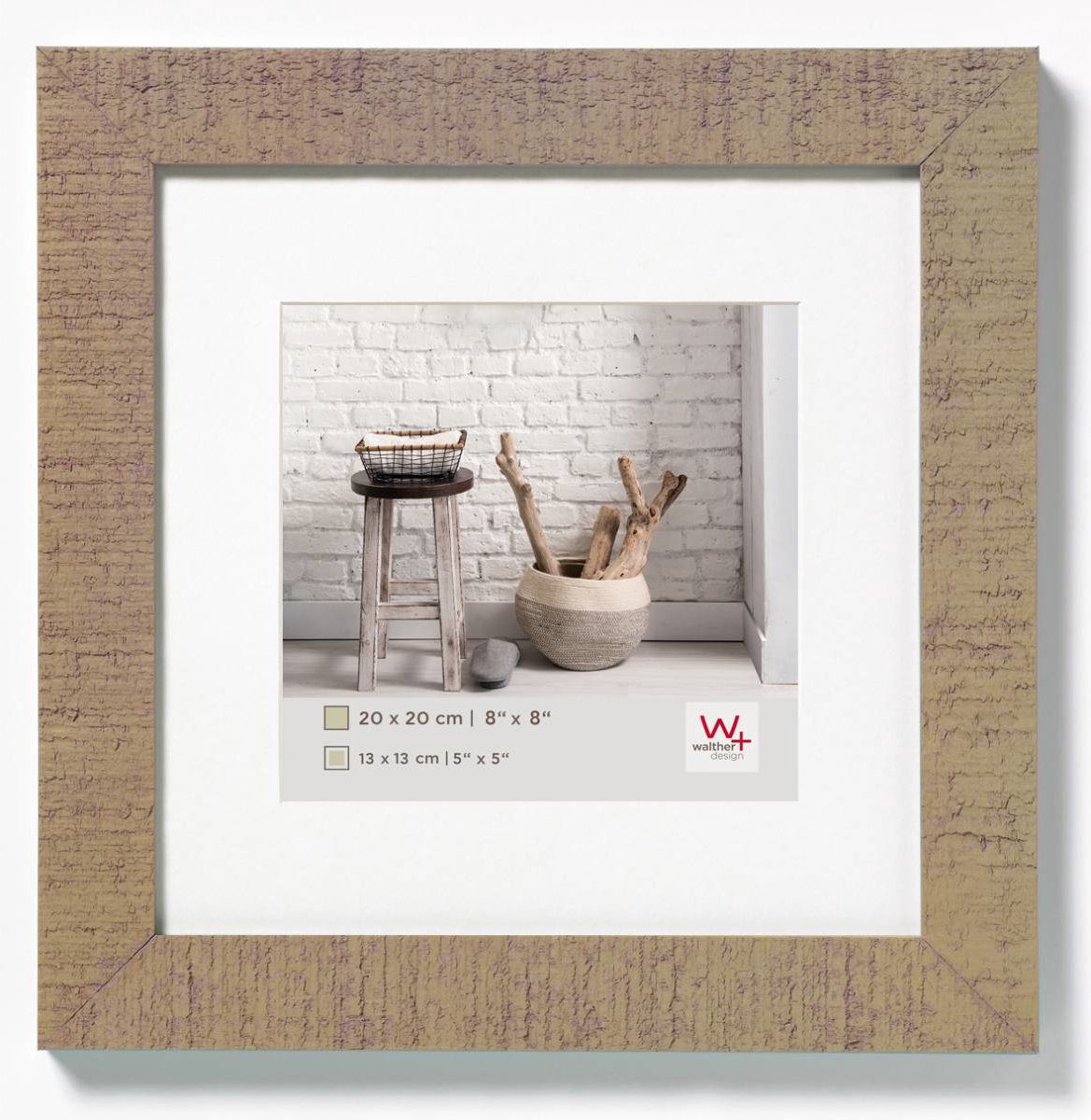 Walther Home - Houten lijst - Fotoformaat 40x40 cm - Beige Bruin