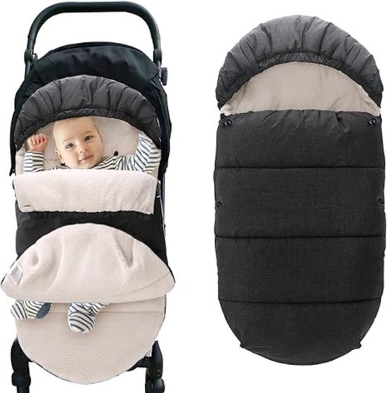 TYBYBB voetenzak kinderwagen Winter, voetenzak buggy, universele babyvoetenzak, voetzak baby, wintervoetenzak kinderwagen met ritssluitingen, waterdicht, winddicht, voor de meeste kinderwagens
