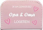 Kinderkoffertje Koffertje Koffer roze - Bedrukt - Ik ga lekker bij opa & oma logeren - 25 cm