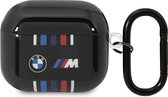 BMW M-Line Multiple Colored Lines AirPods Case - Geschikt voor Apple Airpods Pro 2 (2e Gen) - Zwart