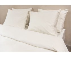 Maktub - Dekbedovertrek 240x200/220 + 2 slopen - 400TC Egyptisch Katoen - Zacht Wit - Lits-Jumeaux