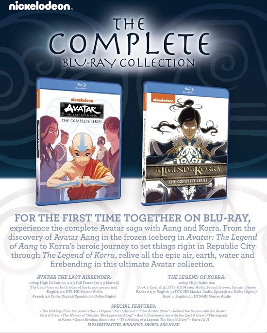 Avatar The Last Airbender & Legend of Korra Complete serie - blu-ray - Import