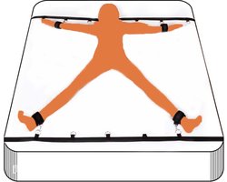 CHPN - Bondage Set - Handboeien voor in Bed - Handboeien en enkelboeien - Bondage - BDSM - Erotische accessoire - Cadeau - Bondageset - Erotiek - Vastbinden aan bed