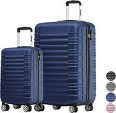 Bol.com TRVLMORE Kofferset - 2 Delig - 38L Handbagage + 110L Ruimbagage - Donkerblauw aanbieding