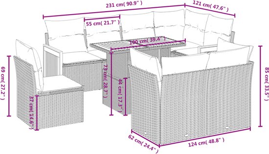 vidaXL-9-delige-Loungeset-met-kussens-poly-rattan-zwart