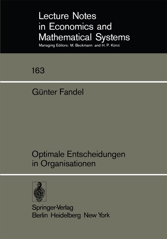 Optimale Entscheidungen in Organisationen - cover