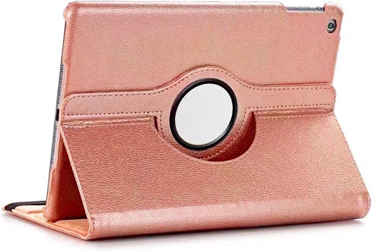 Draaibare Bookcase - Geschikt voor oude iPad Hoes 2e, 3e, 4e Generatie - 9.7 inch (2011,2012) Roze Goud