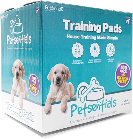 Pet Sentials – Puppy training pads – Zindelijkheidstraining – 105 stuks – L – 58 x 58 cm