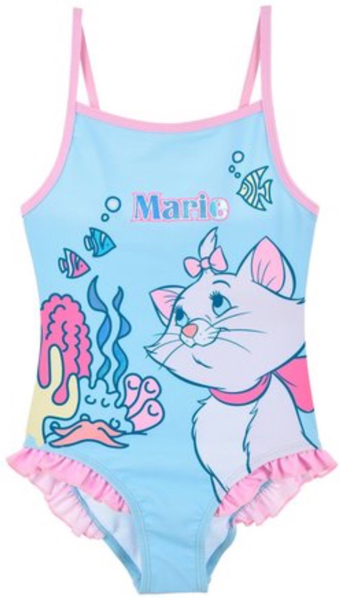 Disney Aristocats Badpak - Marie - Lichtblauw/Roze - Maat 116 (6 jaar)