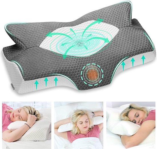 Oreiller Cervical Ergonomique 3 En 1 En Mousse Mémoire Forme Avec Soutien Du Cou Et De La Colonne Ve - Oreiller et traversin Oreiller Cervical Ergonomique 3 En 1 En Mousse Mémoire Forme Avec Soutien Du Cou Et De La Colonne Ve - Oreiller et traversin