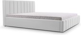 InspireME - Bed 01 - Gestoffeerd bed met Fluweel Beklede Tweepersoonsbed - 160x200 cm - Elegant en Comfortabel - Zilver (TRINITY 32)