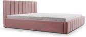 InspireME - Bed 01 - Gestoffeerd bed met Fluweel Beklede Tweepersoonsbed - 180x200 cm - Elegant en Comfortabel - Donkerroze (TRINITY 23)
