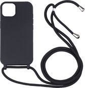 Hoesje geschikt voor iPhone 15 Pro - Backcover - Koord - Softcase - Flexibel - TPU - Zwart