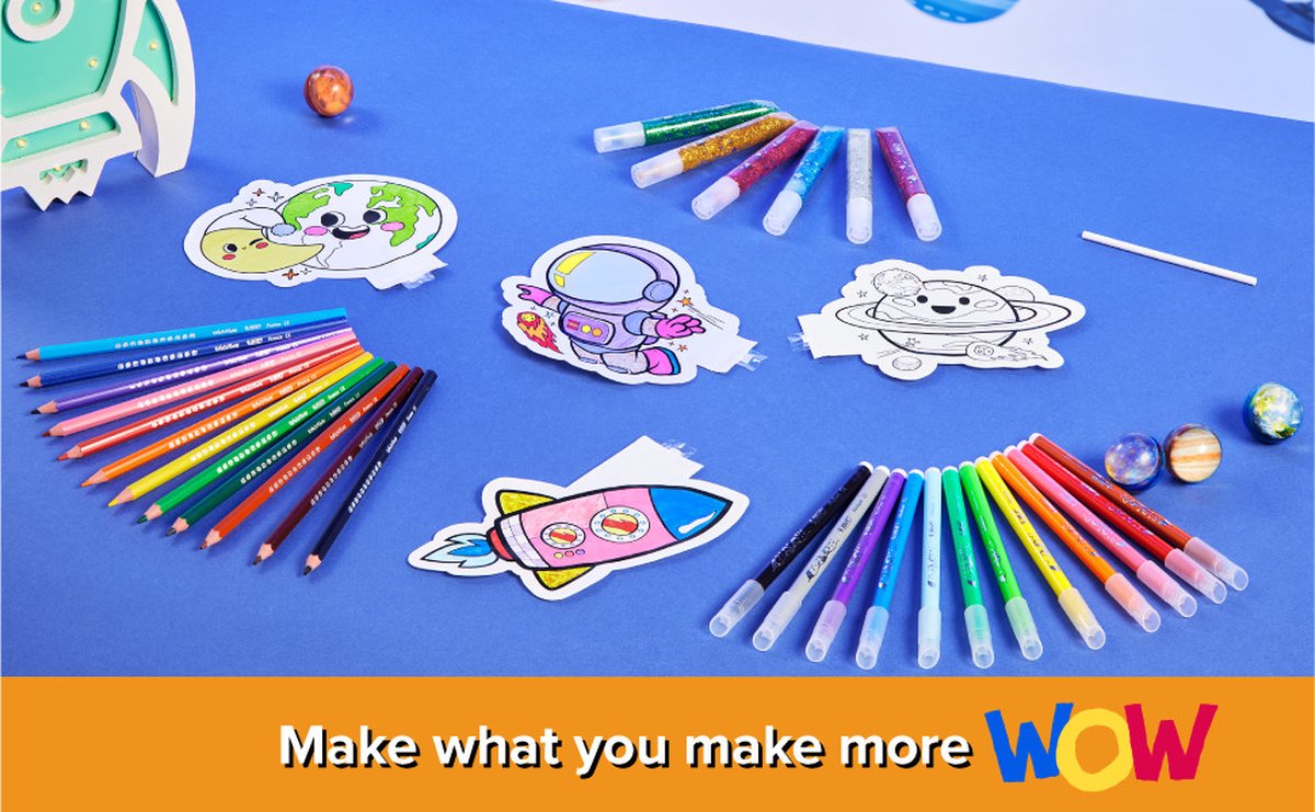 BIC Kids Tekenset voor Kinderen - Incl. Opblaasbare Speeltjes met Ruimtedesign - 18 Stuks — afbeelding 8