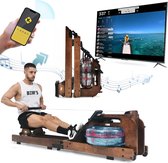 Bol.com Sweiko Opvouwbare Waterweerstand Roeimachine met Cinema Kaart APP Indoor Home Fitness Roeimachine aanbieding