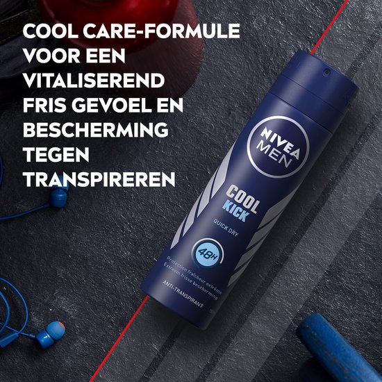 NIVEA MEN Cool Kick Deodorant Spray - 3 x 150 ml - Voordeelverpakking - NIVEA
