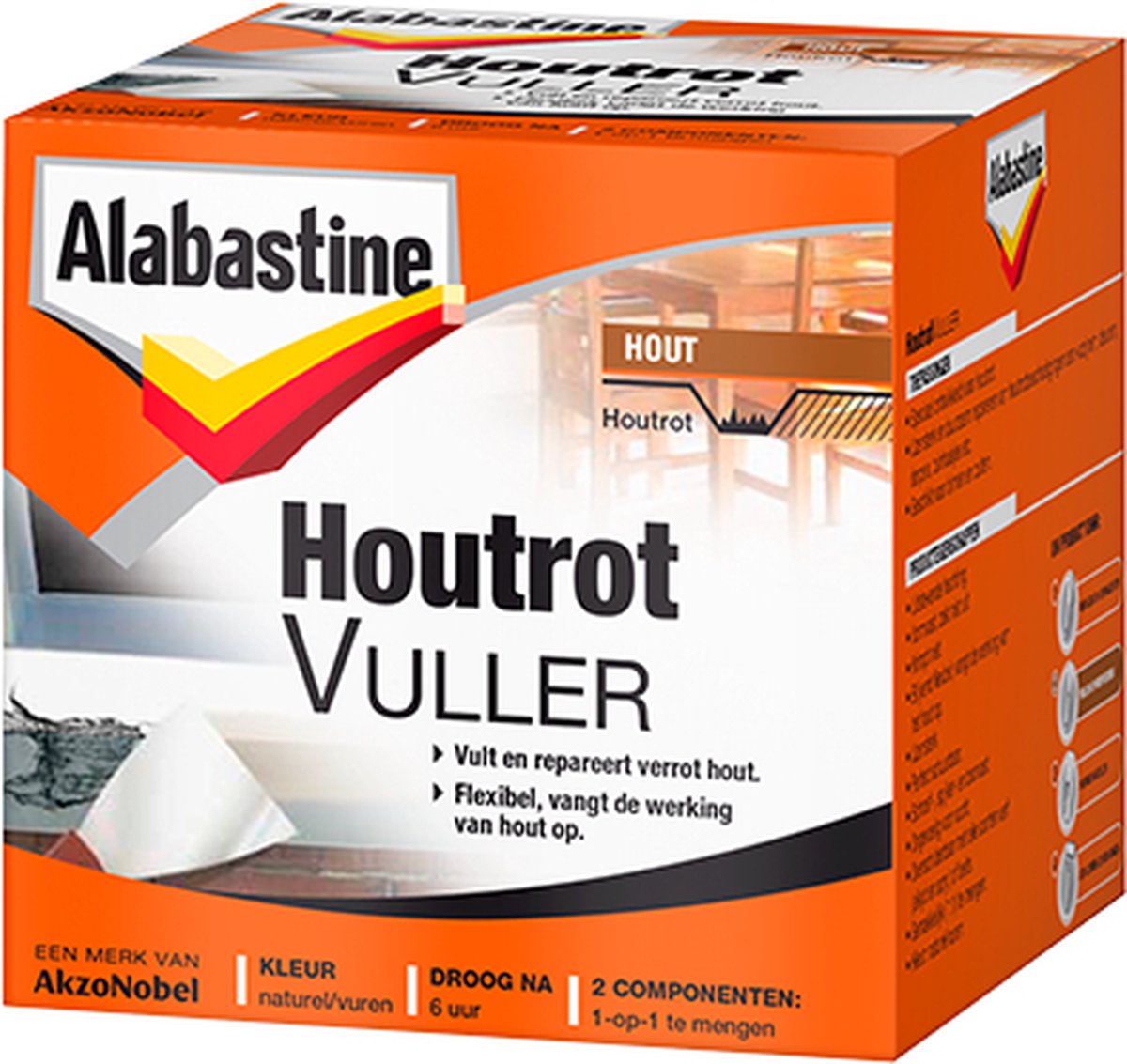 Alabastine Houtrotvuller - 500 gram - Alabastine