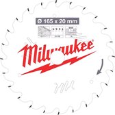 Milwaukee Cirkelzaagblad voor Hout | Ø 165mm Asgat 20mm 24T - 4932471931