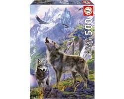 EDUCA - puzzel - 500 stuks - WOLVEN OP ROTSEN