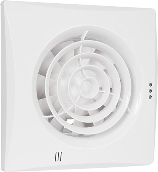 Geluidarme badkamerventilator Silencio 100T wit 97 m³/u 25 dB timer kogelgelagerd 158x158x80 mm