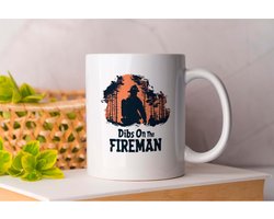 Mok Dibs On The Fireman - Firefighter - Gift - Cadeau - FireRescue - FireDepartment - FireSafety - Brandweerman - Brandweer - Brandveiligheid - Brandweertraining
