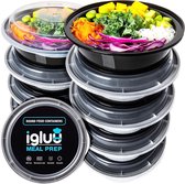 Ronde Plastic Meal Prep Containers - Herbruikbare BPA Vrije Voedsel Bakjes met Luchtdichte Deksels - Magnetron, Vriezer en Vaatwasserbestendig - Ideale Stapelbare Salade Schalen
