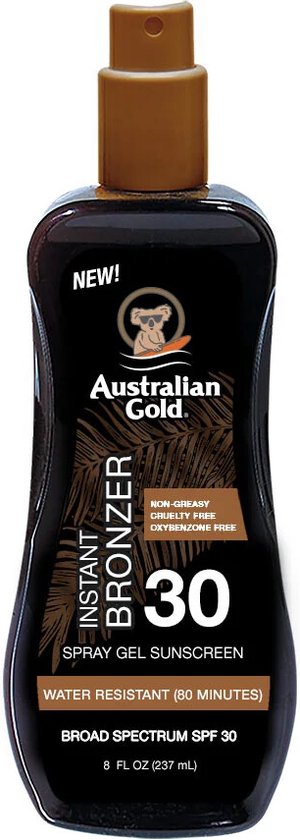 Australian Gold SPF 30 Spray Gel met Bronzer - 237 ml - zonnebrandcrème - Australian Gold