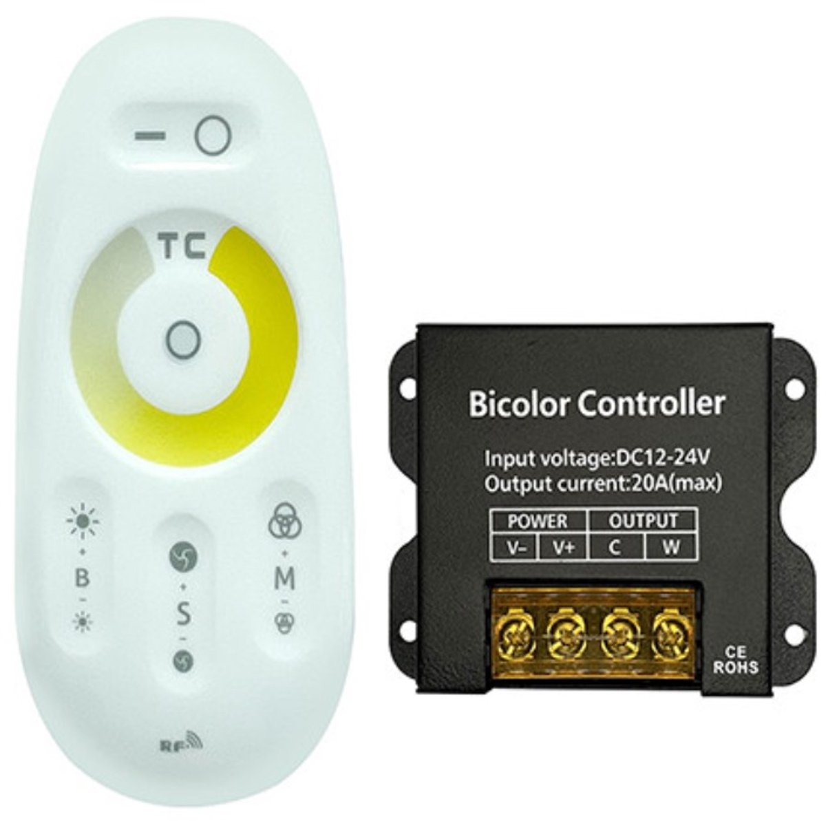 CCT RF Afstandsbediening met ontvanger | Voor CCT LED Strips