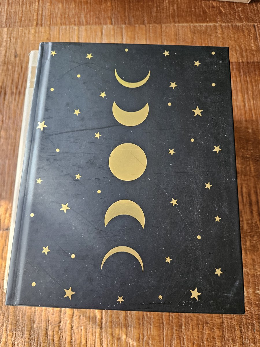 Notitieboek maanfasen & sterren zwart