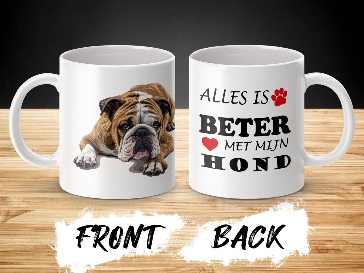 Mok Bulldog Alles is beter met mijn hond - dog - doglover