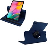 Revolving Samsung Tab S6 Lite Case - Tab S6 Lite 10.4 (2020) Case Dark Blauw - Housse pour Samsung Galaxy Tab S6 Lite 10.4 (2020) - SM-X200 Eco- Cuir - Protection intégrale jusqu'à 2 mètres