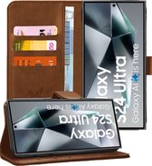 Hoesje geschikt voor Samsung Galaxy S24 Ultra - Portemonnee Book Case Bruin