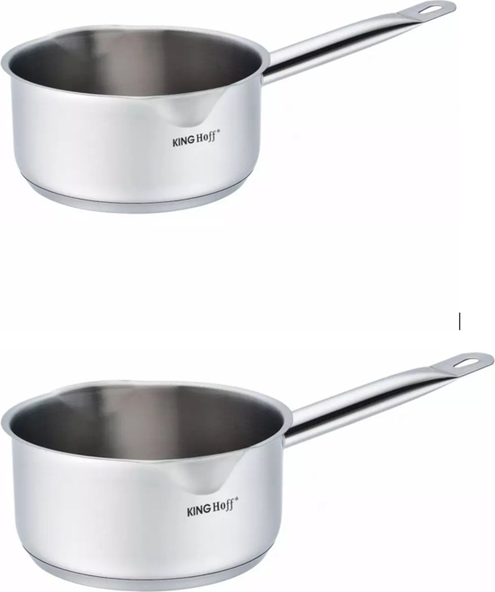 2 x Kinghoff steelpan Ø12 cm en Ø18 cm - 0.5 en 2,1 liter