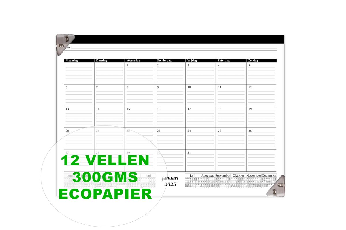Wekelijkse Maandelijkse Planner, Wekelijkse Maandelijkse Planner Pad Desk, Ongedateerde Kalender Persoonlijke Desktop Organiser - 120 Bladzijdes voor het Organiseren van Doelen, Taken, Notities en