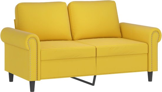 vidaXL - Tweezitsbank - 120 - cm - fluweel - geel