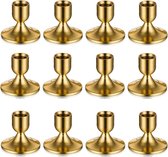 Kaarsenhouder Gouden Taper Kaarsen – Set van 12 Kandelaars Metaal Klein voor Ijzer Vintage Retro Decoratie Bruiloft Thanksgiving Kerst Advent Tafeldecoratie